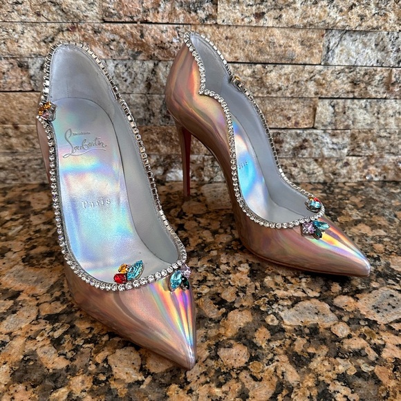 Christian Louboutin Chick Queen Iridescent Jewel Red Sole Pumps - Picture 2 of 8